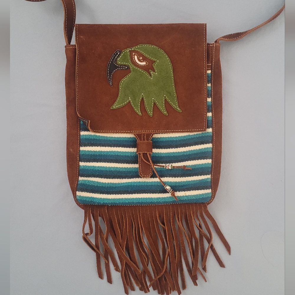 Ayllumaqui Crafts Leather & Wool Bag - Made in Ecuador (G)